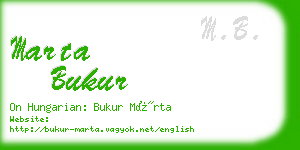 marta bukur business card